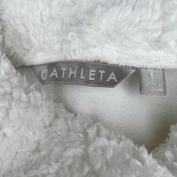 Athleta Nirvana Sherpa Funnel Neck Sweater. White/cream color. Size small. - Picture 3 of 3